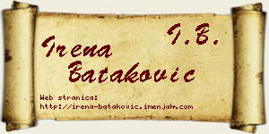 Irena Bataković vizit kartica